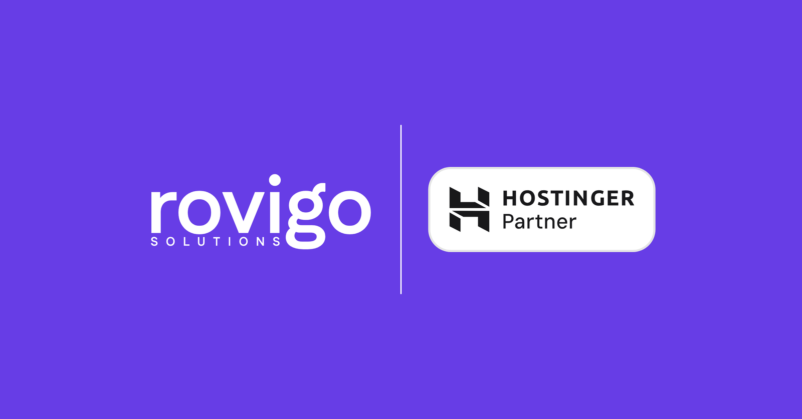 The Rovigo Solutions and Hostinger logos side by side