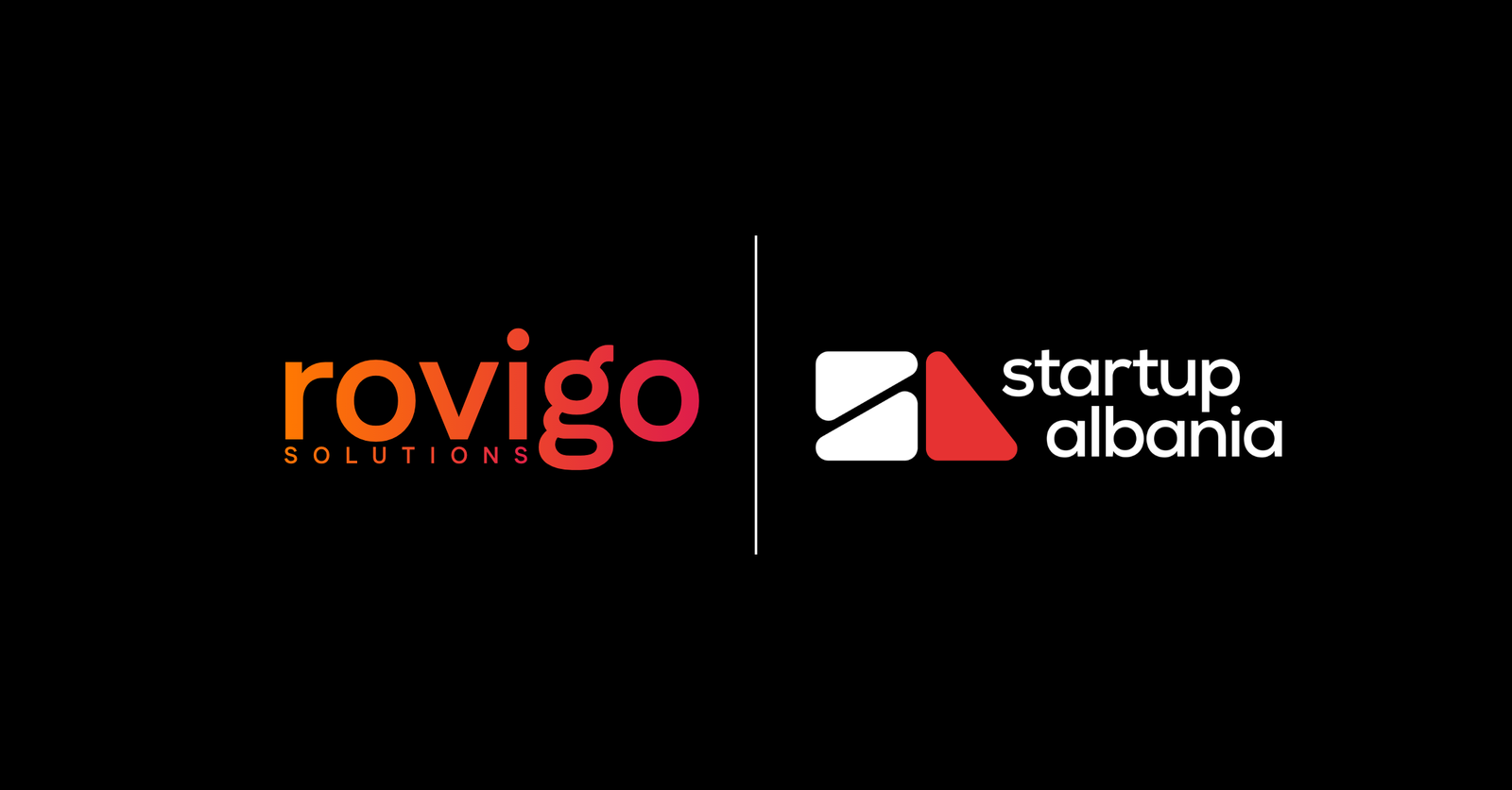 The Rovigo Solutions and Startup Albania logos side by side